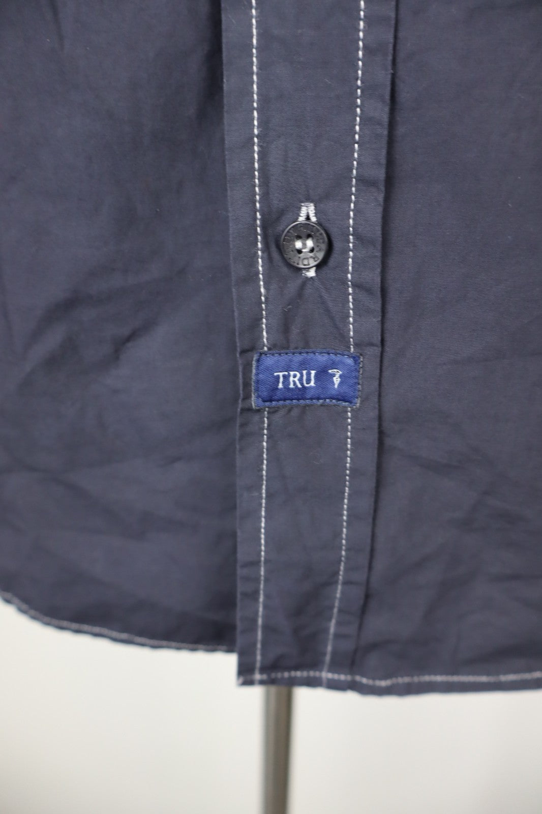 TRUSSARDI JEANS CAMICIA UOMO TG. M MAN CASUAL VINTAGE SHIRT COTONE COTTON LOGO
