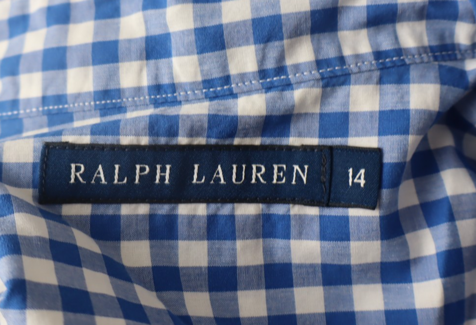 RALPH LAUREN CAMICIA DONNA TG 14 WOMAN SHIRT CASUAL VINTAGE COTONE COTTON LOGO