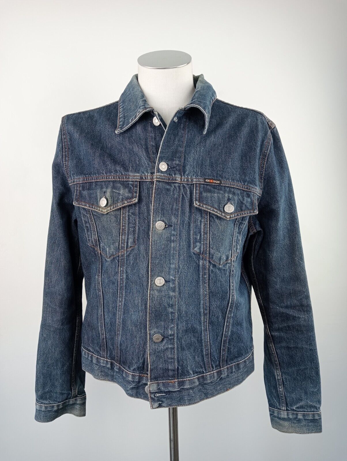 ENERGIE GIUBBINO JEANS DENIM GIACCA UOMO XL MAN CASUAL VINTAGE JACKET MADE ITALY