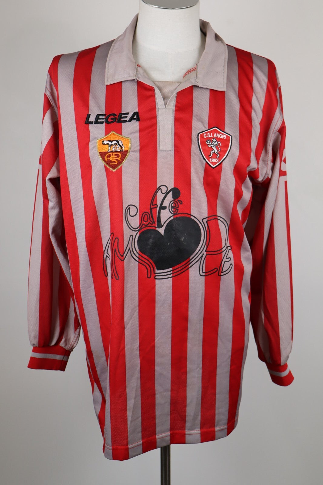 LEGEA ANGRI MAGLIA CALCIO UOMO Tg XL SOCCER JERSEY TRIKOT VINTAGE