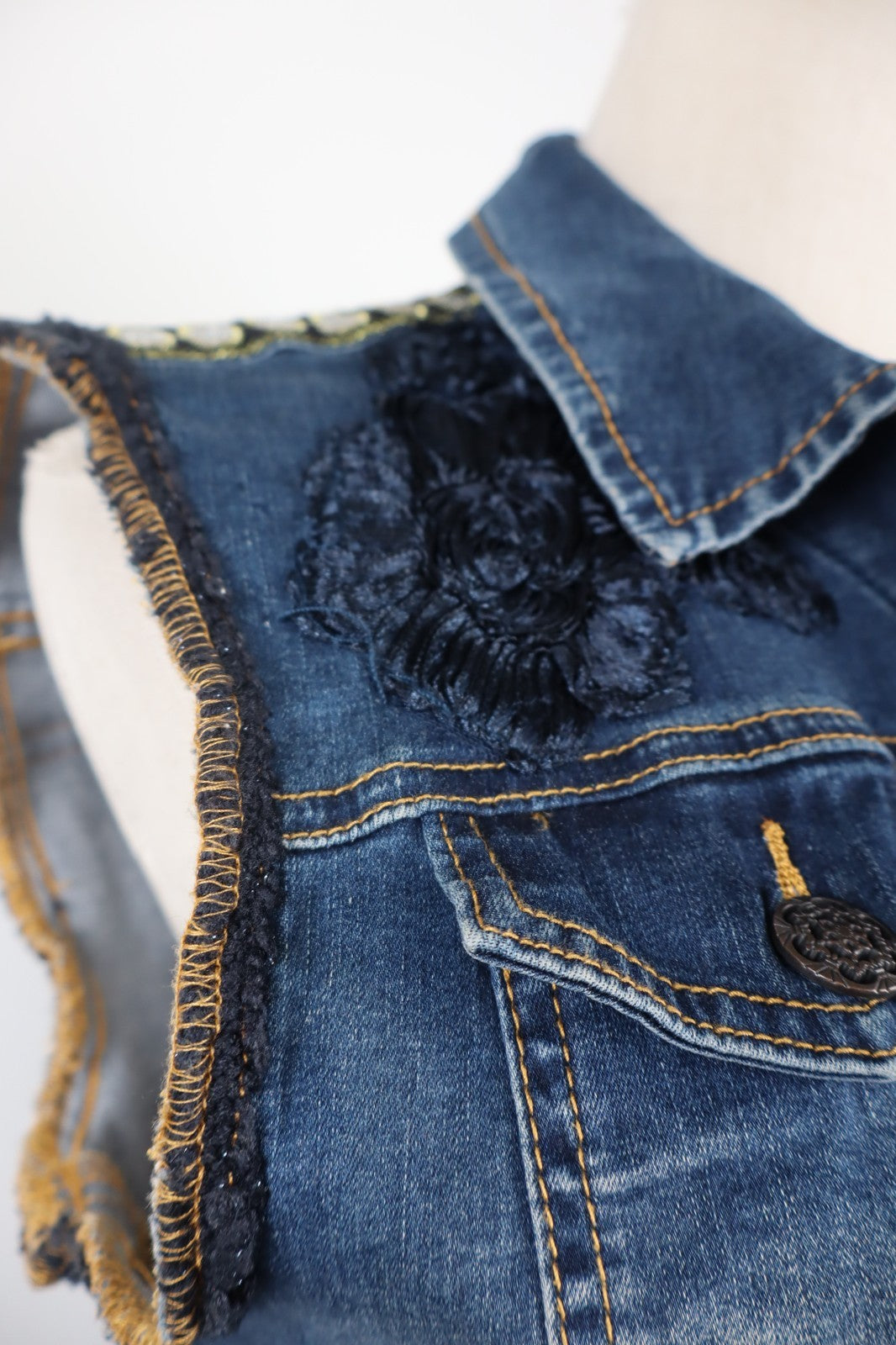 DESIGUAL JEANS GIUBBINO SMANICATO DONNA 38 WOMAN CASUAL JACKET COTONE DENIM