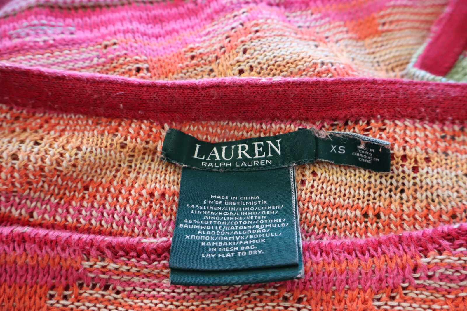 RALPH LAUREN DONNA MAGLIA COTONE TG XS WOMAN COTTON SHIRT CASUAL VINTAGE LINO