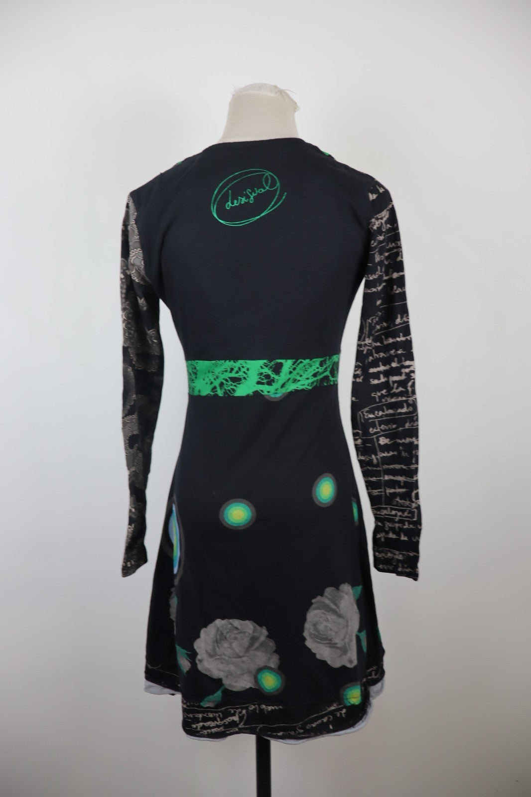 DESIGUAL VESTITO MANICA LUNGA DONNA TG. L WOMAN CASUAL VINTAGE DRESS ABITO LOGO