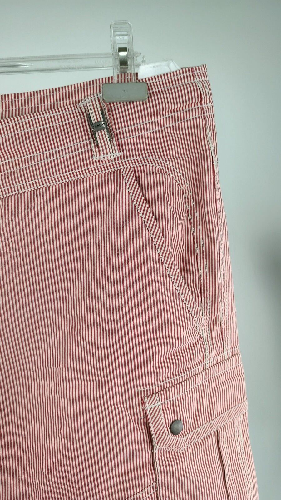 REPLAY BLUE JEANS PANTALONI BERMUDA COTONE UOMO TG. 38 MAN PANTS CASUAL VINTAGE