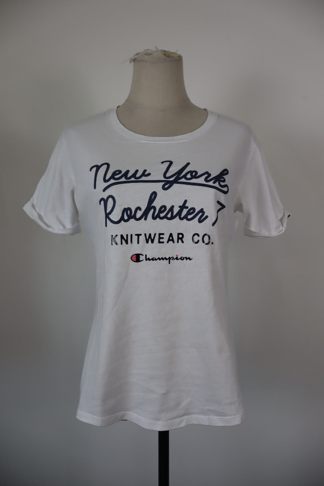 CHAMPION MAGLIA DONNA TG. L WOMAN CASUAL VINTAGE T- SHIRT TOP COTONE