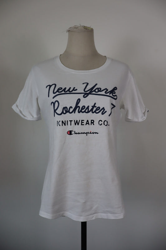 CHAMPION MAGLIA DONNA TG. L WOMAN CASUAL VINTAGE T- SHIRT TOP COTONE