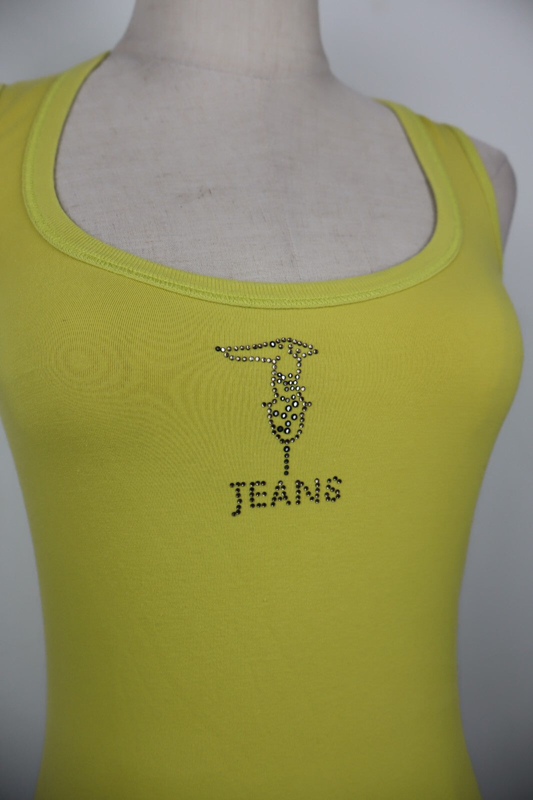 TRUSSARDI JEANS CANOTTA MAGLIA TOP DONNA S WOMAN CASUAL VINTAGE T-SHIRT COTONE