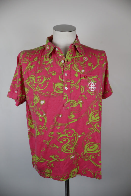 QUIKSILVER POLO MAGLIA UOMO TG L MAN T-SHIRT CASUAL VINTAGE COTONE COTTON