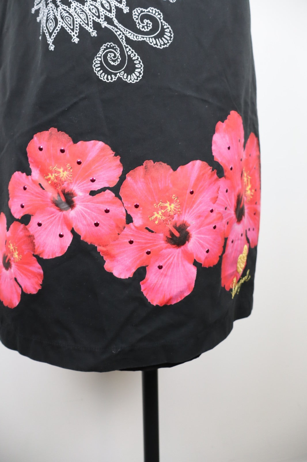 DESIGUAL VESTITO ABITO SMANICATO DONNA TG. 42 WOMAN CASUAL VINTAGE DRESS COTONE